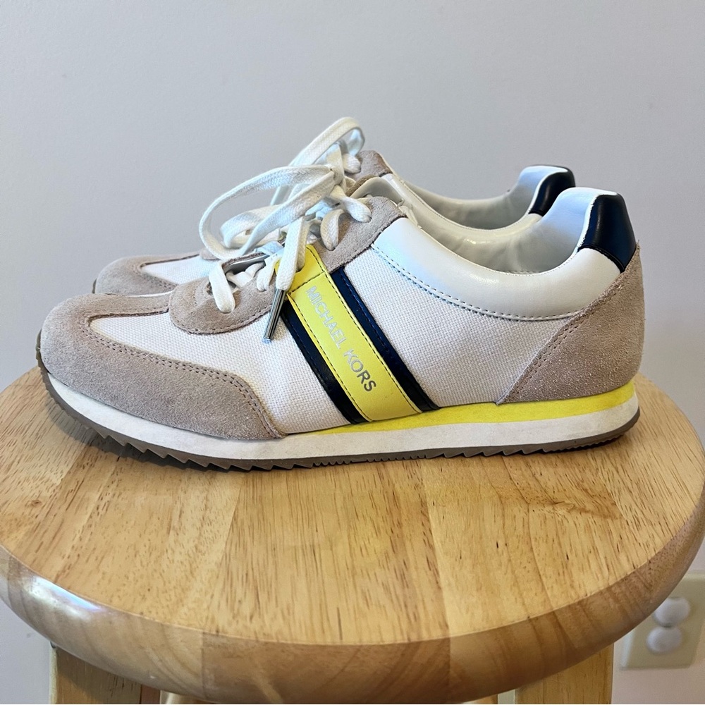 Michael Kors Women’s Beige and White Sneakers